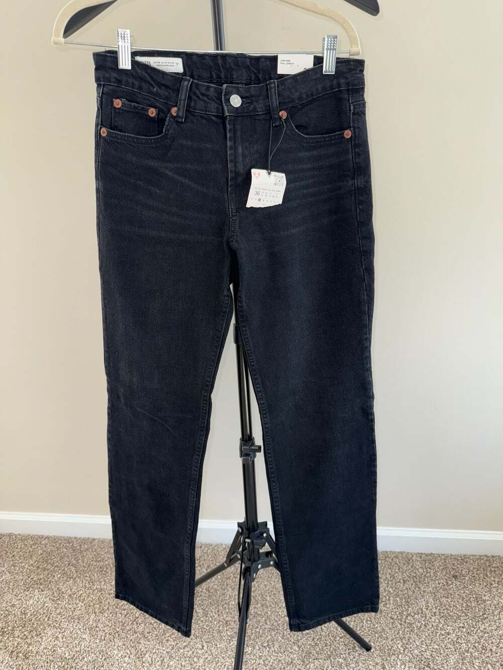 Zara Straight Fit Black Denim Jeans-4